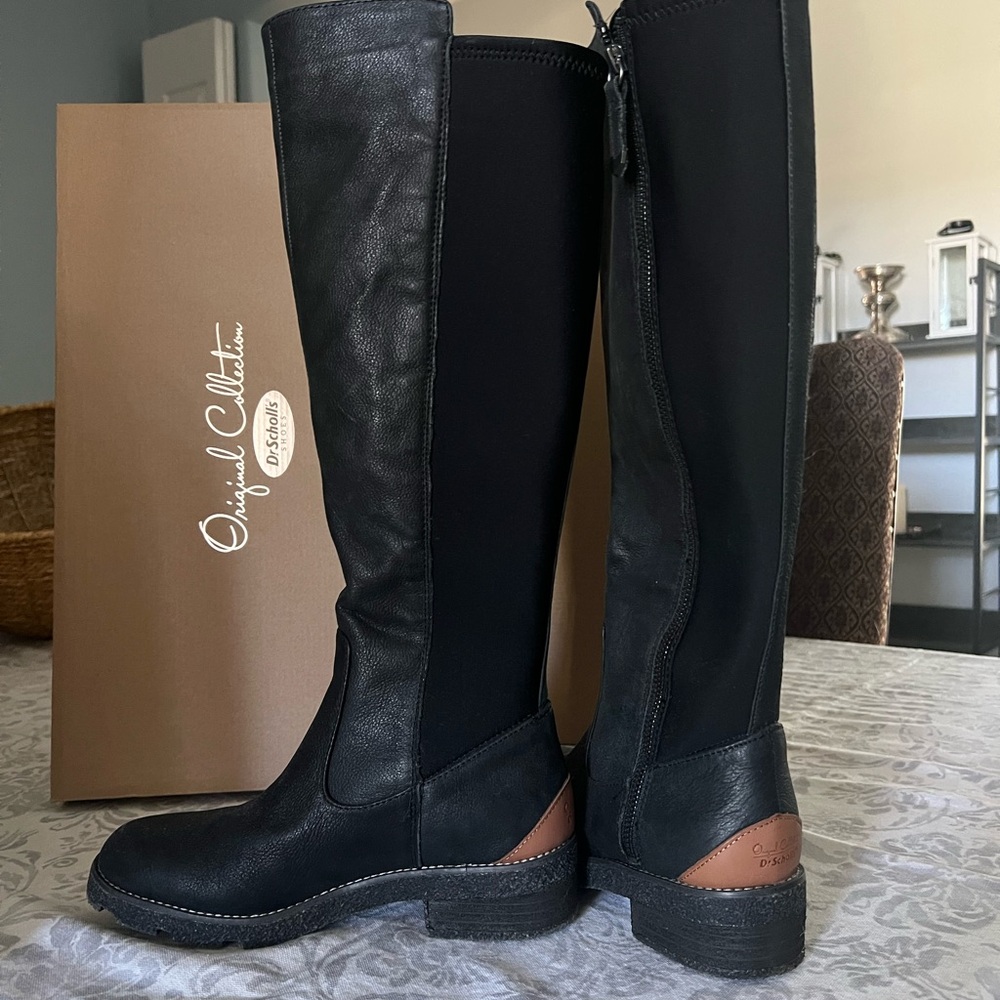 Dr. Scholl's Black and Brown Over the Knee Boots